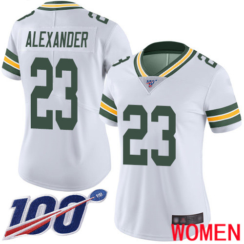 Green Bay Packers Limited White Women #23 Alexander Jaire Road Jersey Nike NFL 100th Season Vapor Untouchable